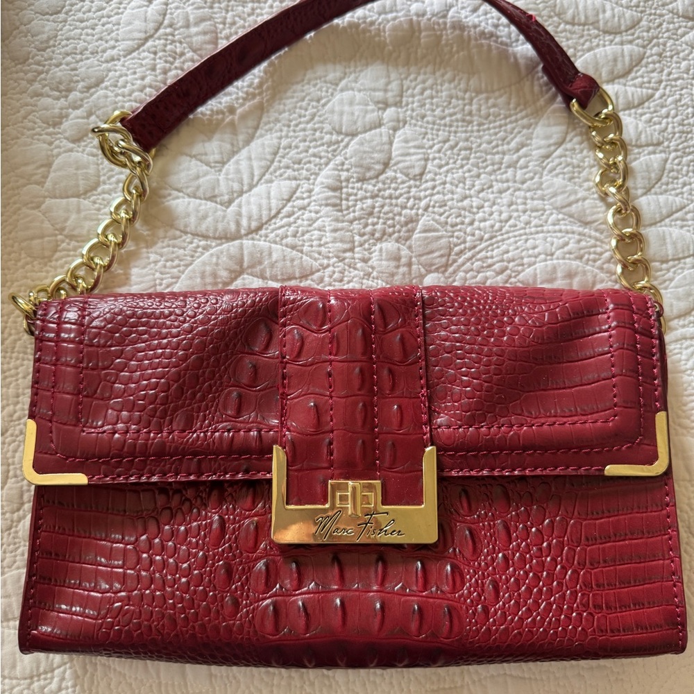 Marc Fisher Red Croc-Embossed Bag